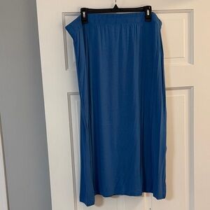 Jersey Cotton Blue Women's Midi Skirt